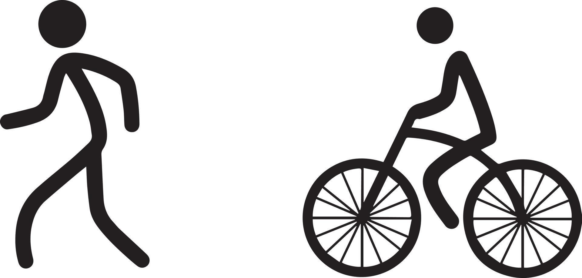 icono de bicicleta. símbolo de la carrera de bicicletas. icono plano de la carrera ciclista. señal de ciclista. silueta de ciclista de carretera. logotipo deportivo vector