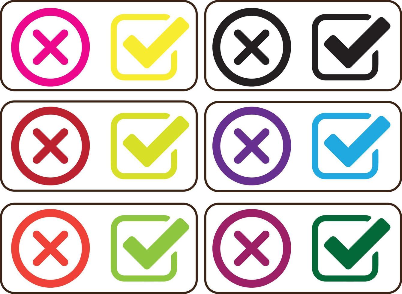 yes or no illustration. Check mark Icon. Right and wrong. vector