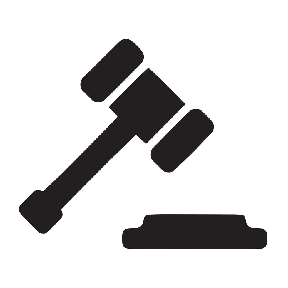 juez martillo de madera ilustración vectorial, subasta, diseño plano, juicio, icono de subasta se puede utilizar para web y móvil vector