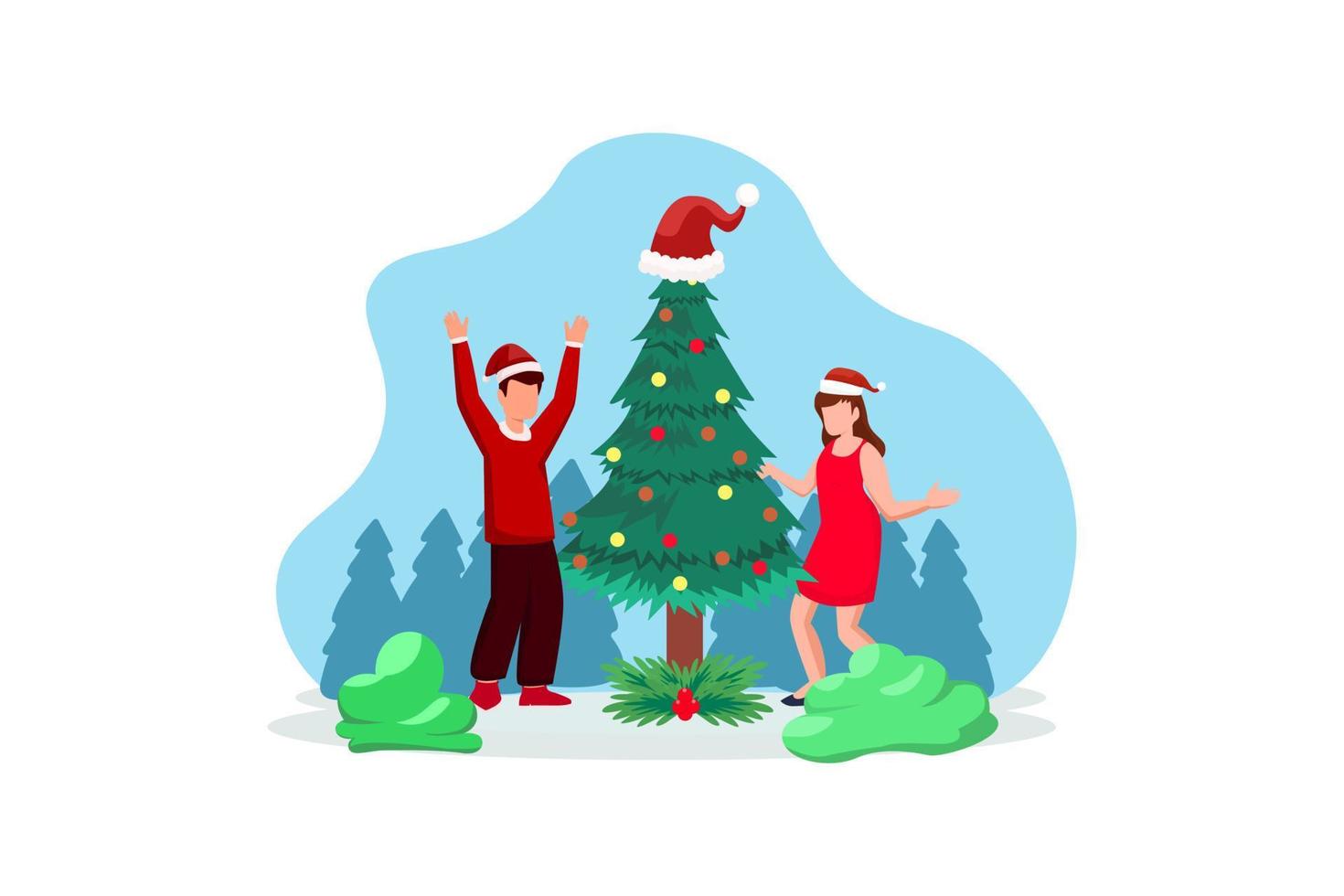 Christmas with Santa Clause Flat  Design vector