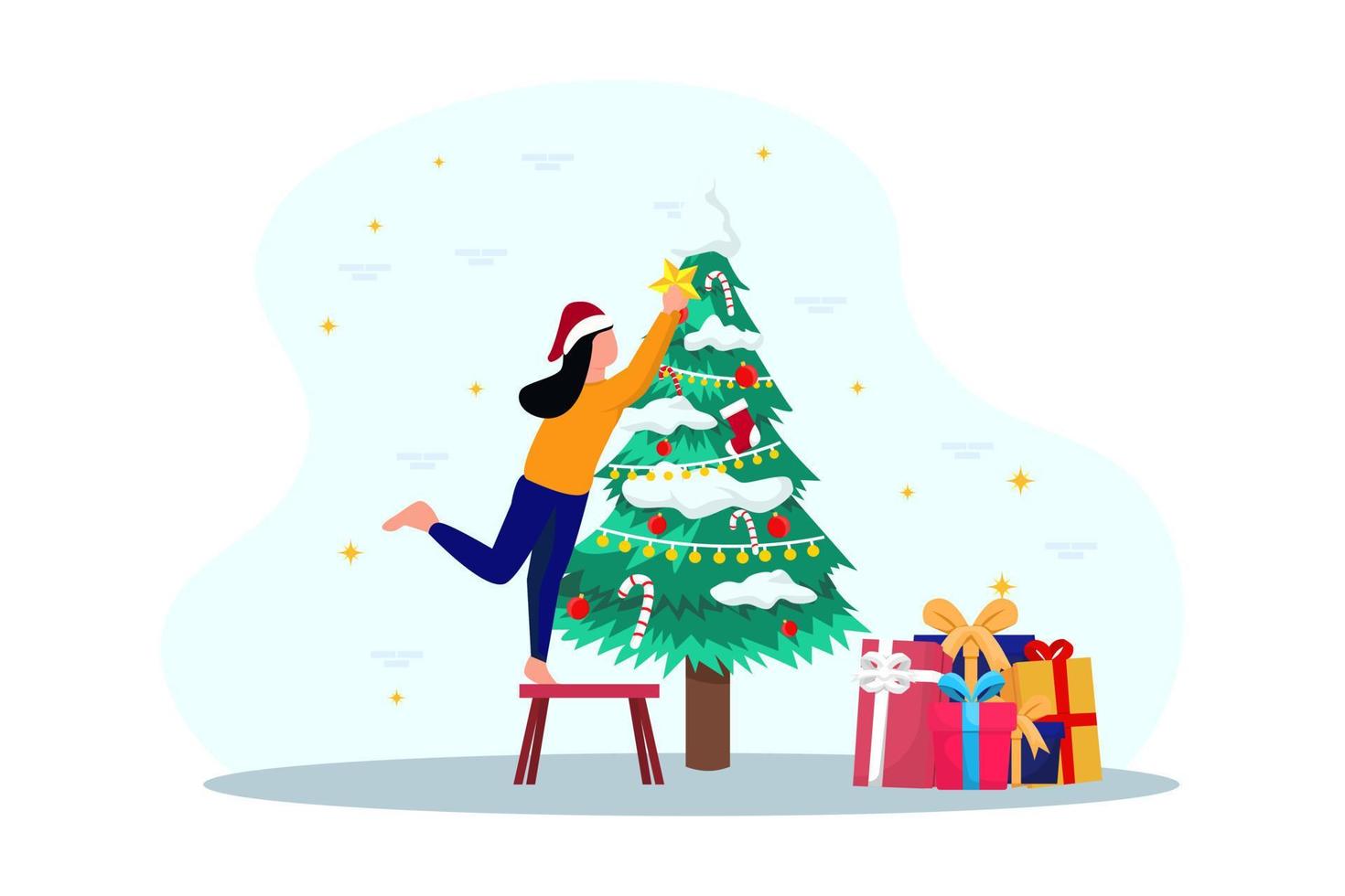 Christmas Day Celebration Flat Design vector