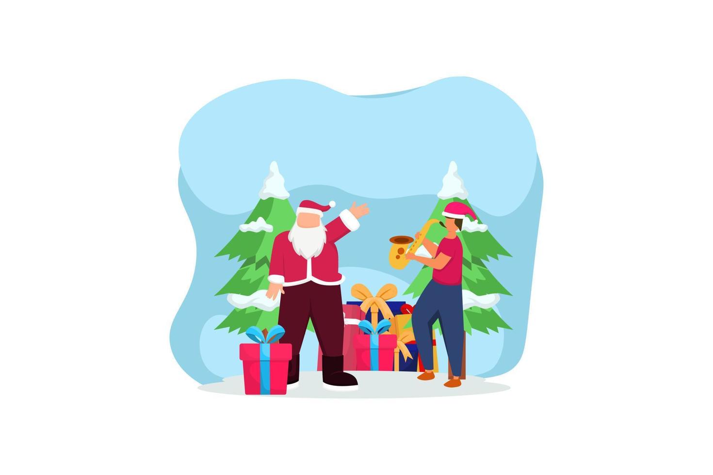 navidad con santa claus diseño plano vector