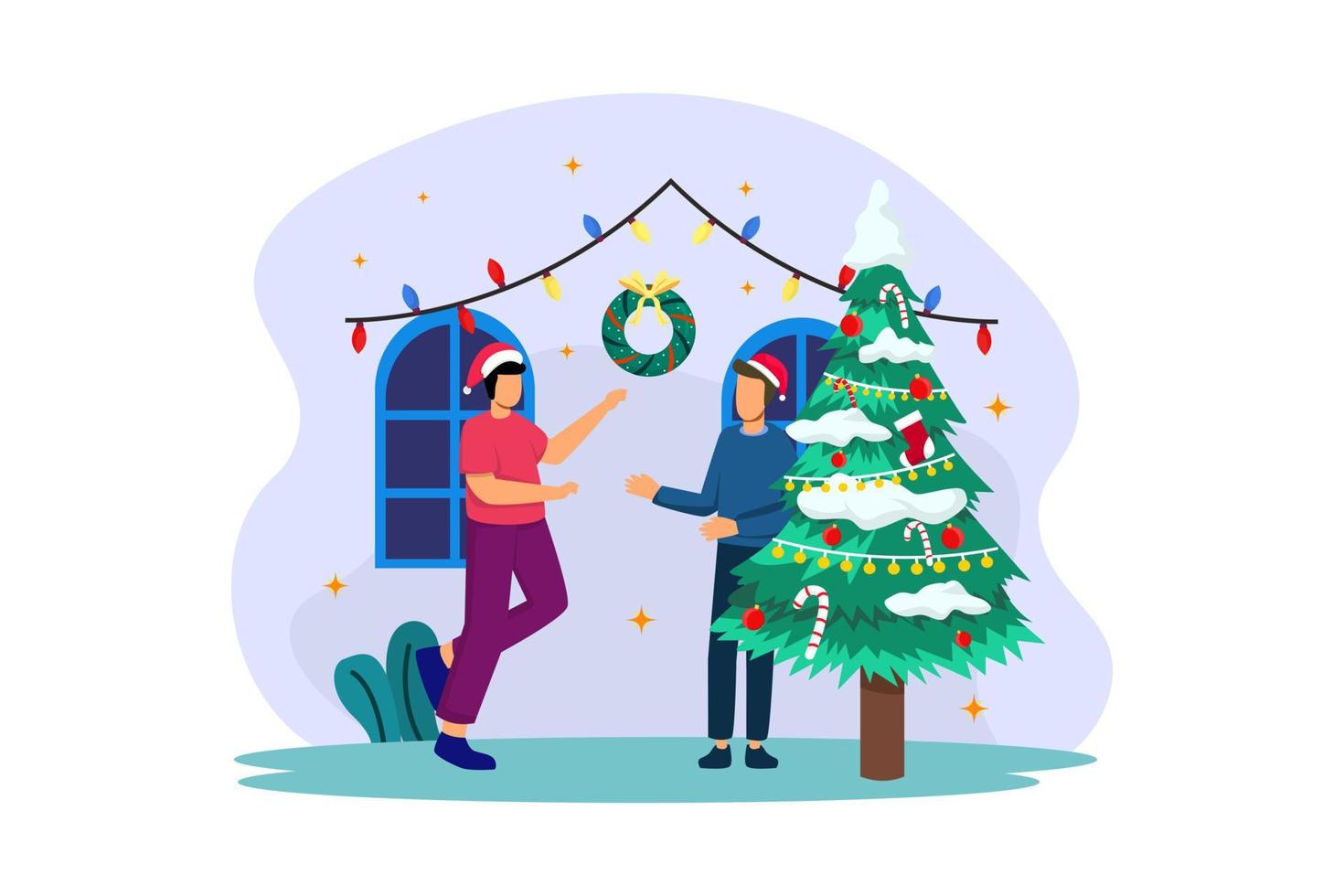 Christmas with Loved Ones Flat Design vector