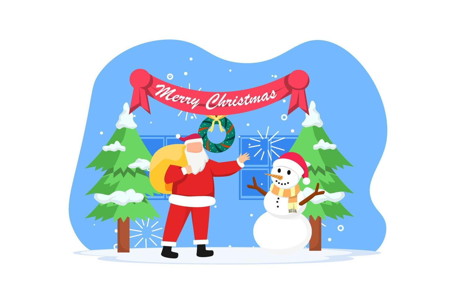 Santa Clause Coming Flat Design vector