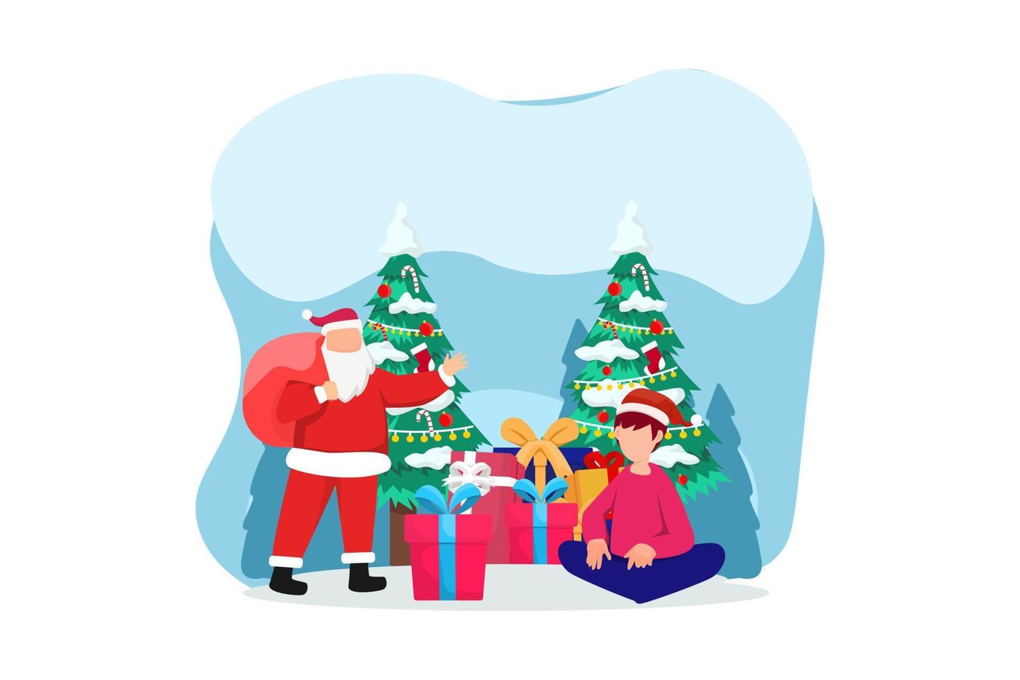 Christmas Gift Exchange Flat Design vector