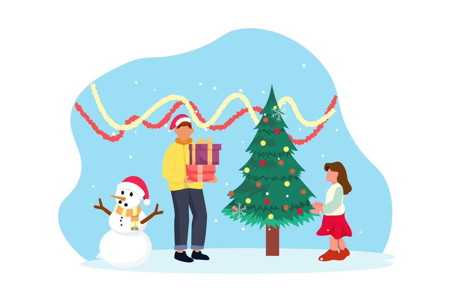 Christmas Day Celebration Flat Design vector
