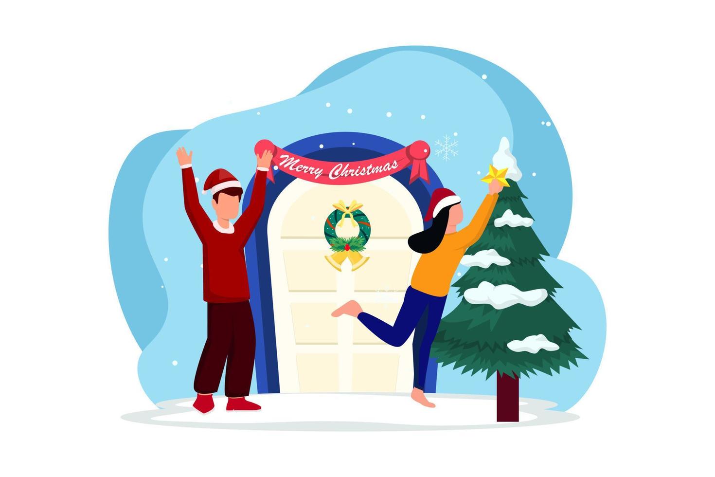Christmas Day Celebration Flat Design vector