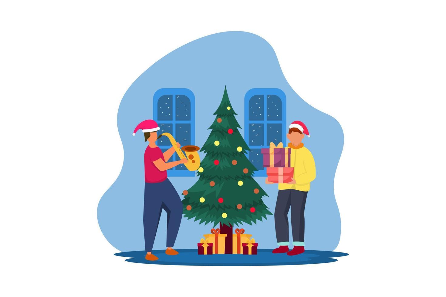 Christmas Day Preparation Flat Design vector