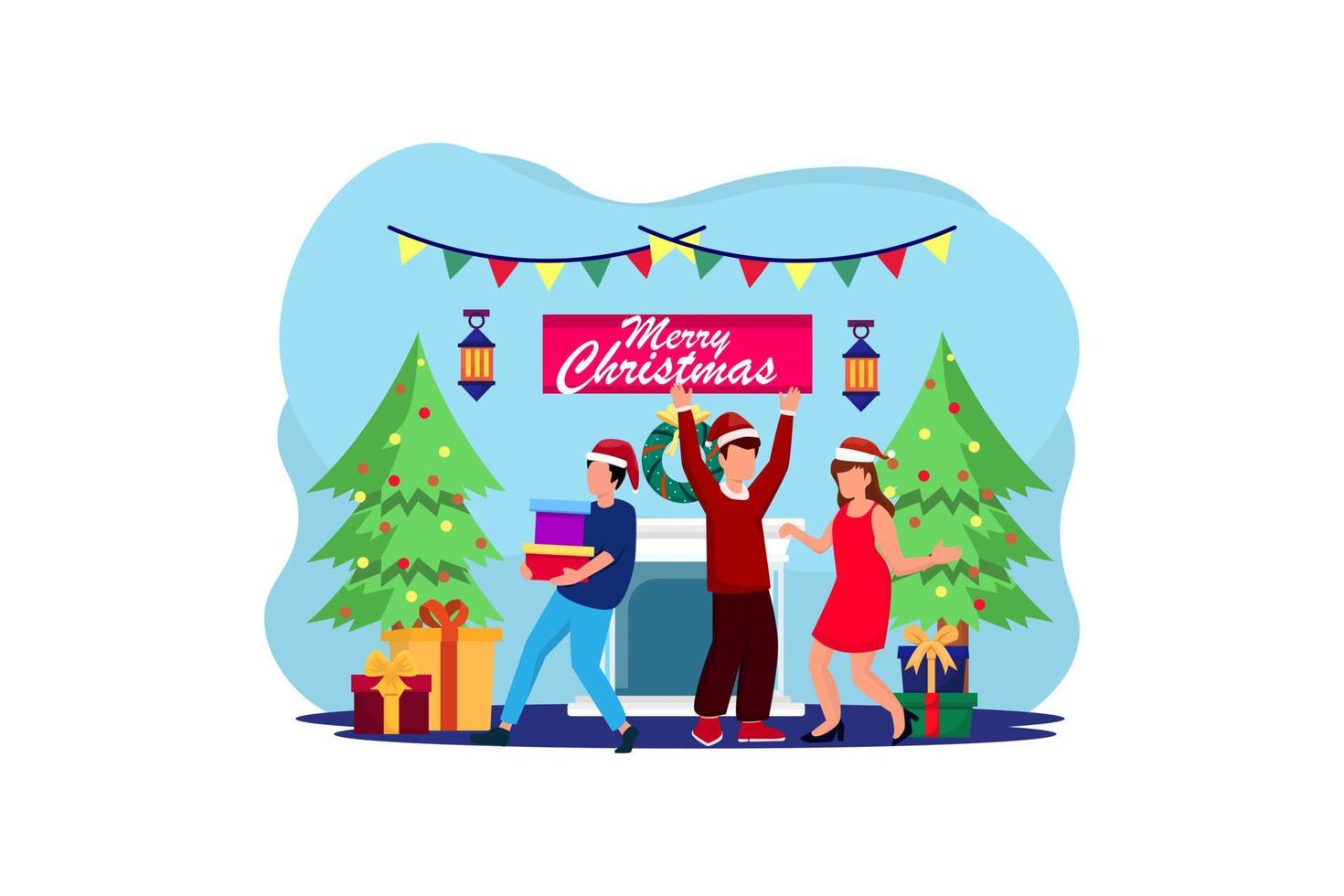 Christmas Outdoor Festival Flat Design vector