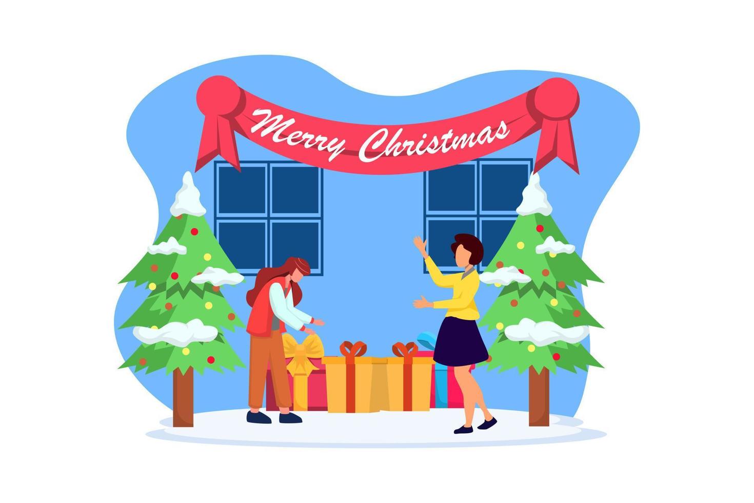 Santa Clause Coming Flat Design vector