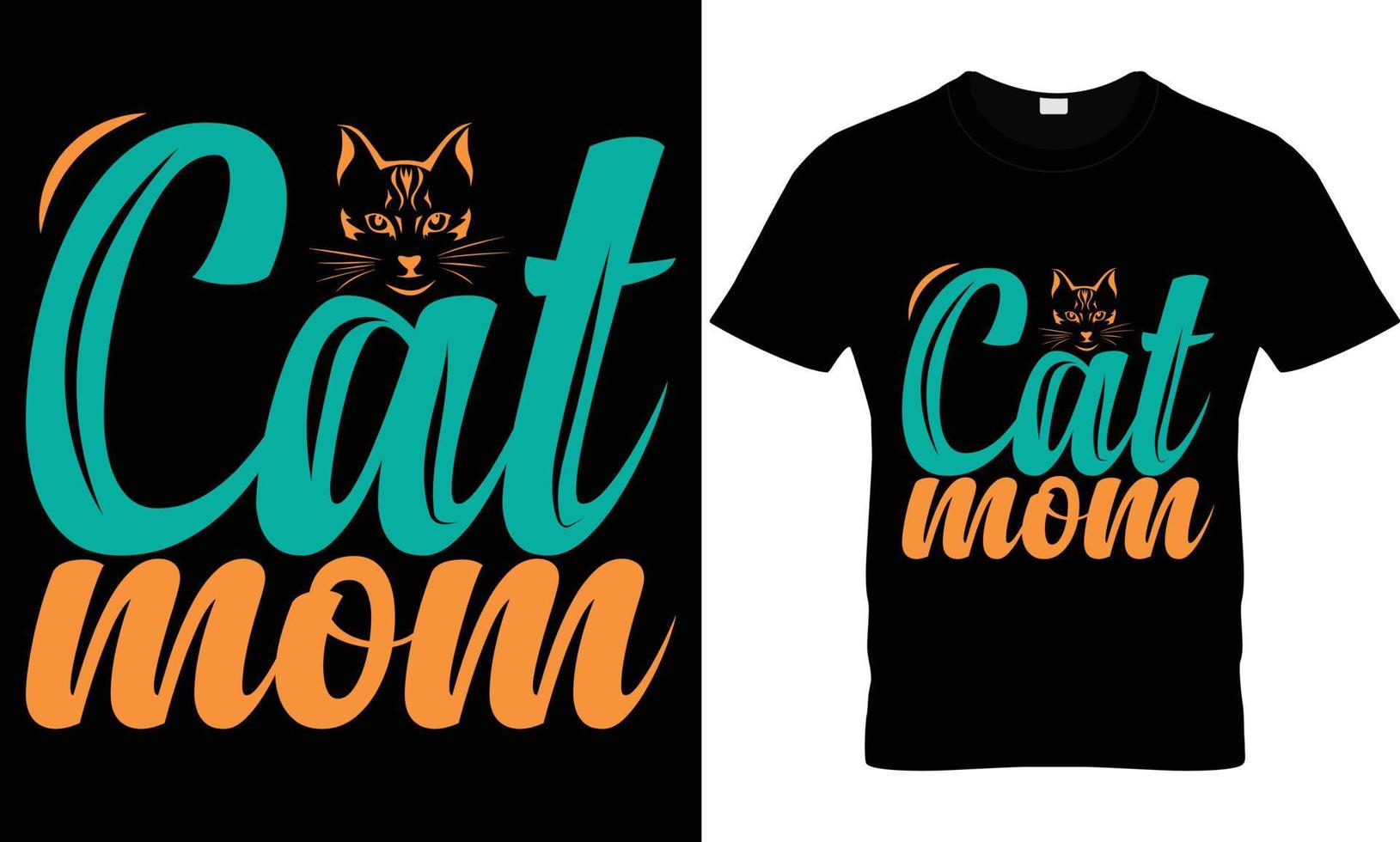 cat mom t shirt design vector