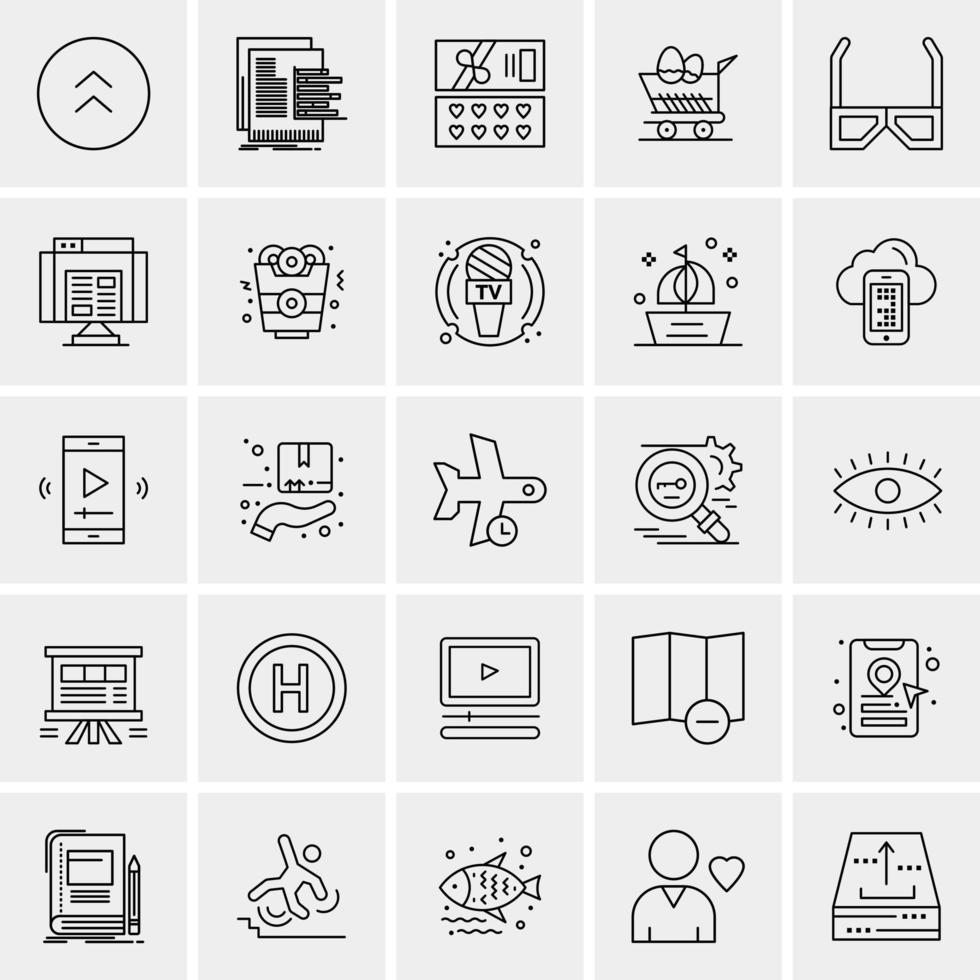 25 iconos de negocios universales vector ilustración de icono creativo para usar en proyectos relacionados con la web y dispositivos móviles