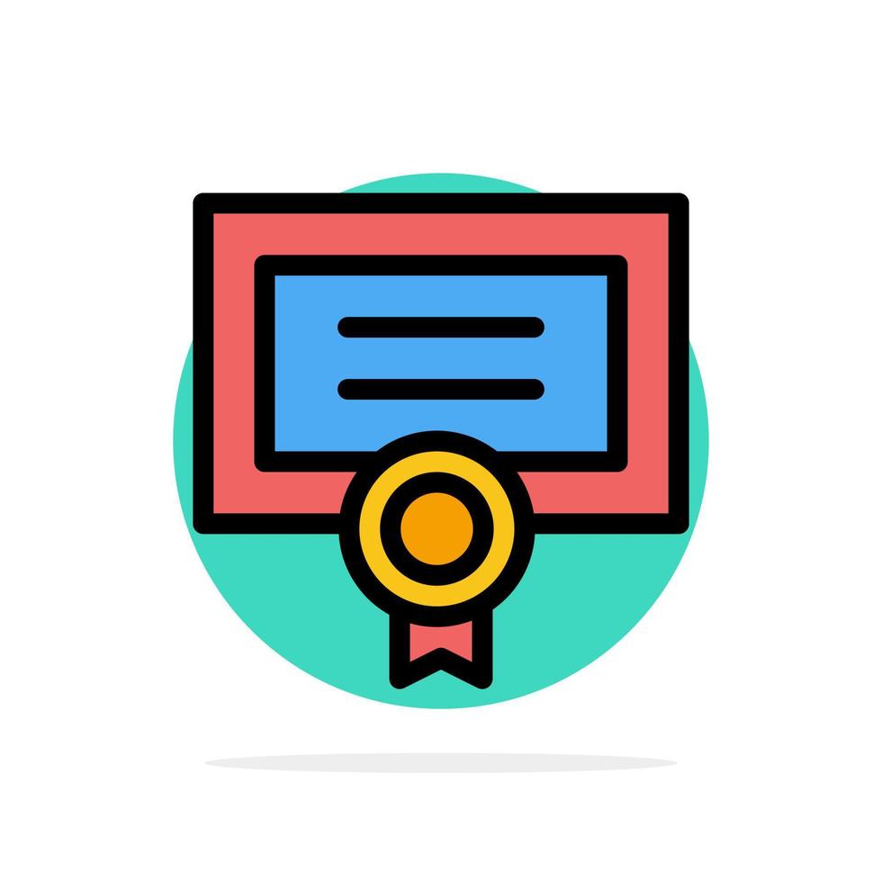 Award Certificate Degree Diploma Abstract Circle Background Flat color Icon vector
