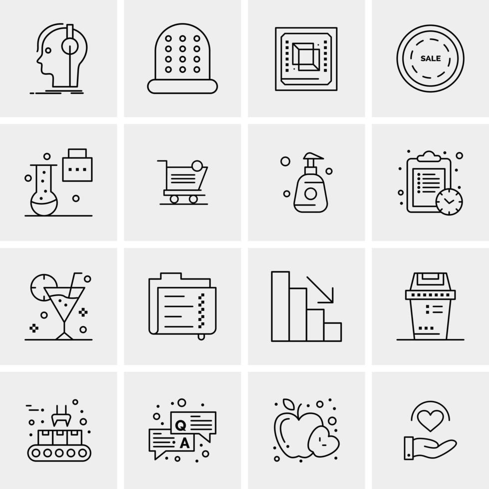 16 Universal Business Icons Vector Creative Icon Illustration to use in web and Mobile Related project