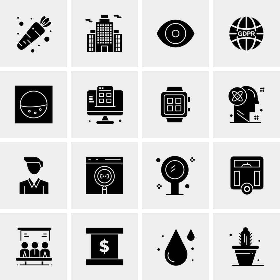 16 iconos de negocios universales vector ilustración de icono creativo para usar en proyectos relacionados con la web y dispositivos móviles