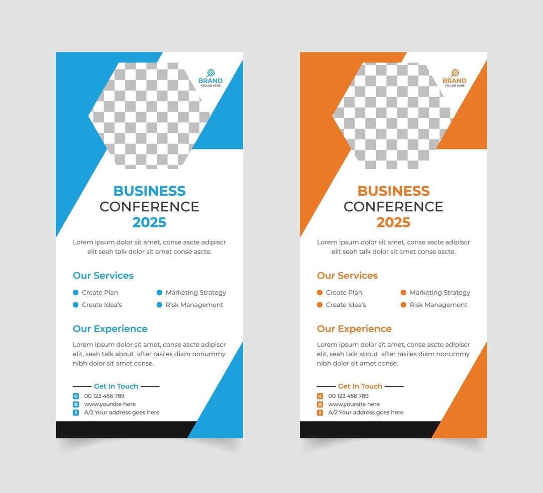 Corporate DL flyer template design vector