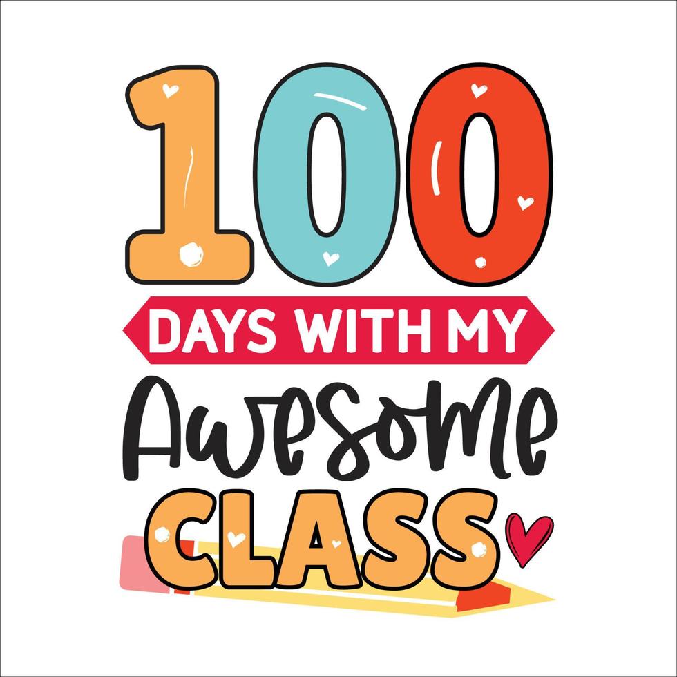 100 days of school t shirt Design Bundle, Unique And Colorful 100