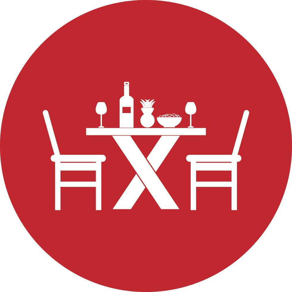 Dinning Table Flat Icon vector