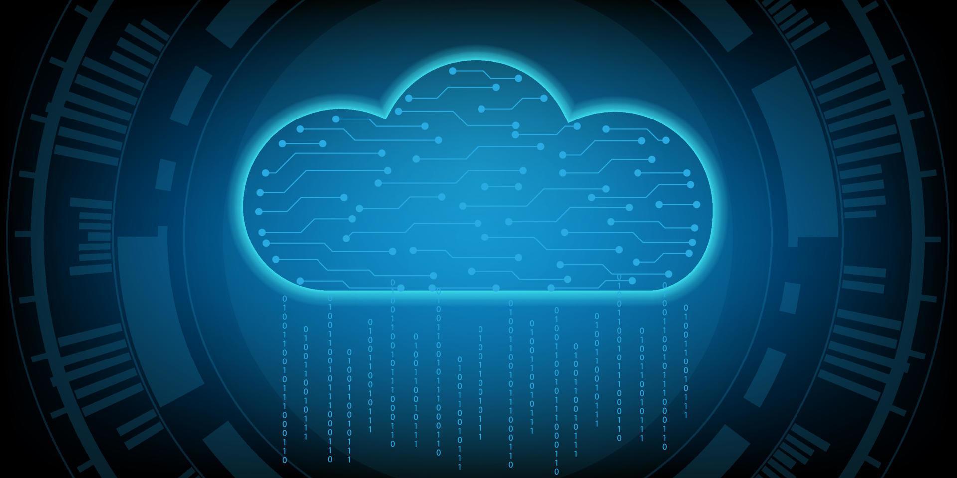 Futuristic business network concept.Cloud computing concept.circular hud connection with circuit board futuristic modern website background or cover page vector for technology and finance concept