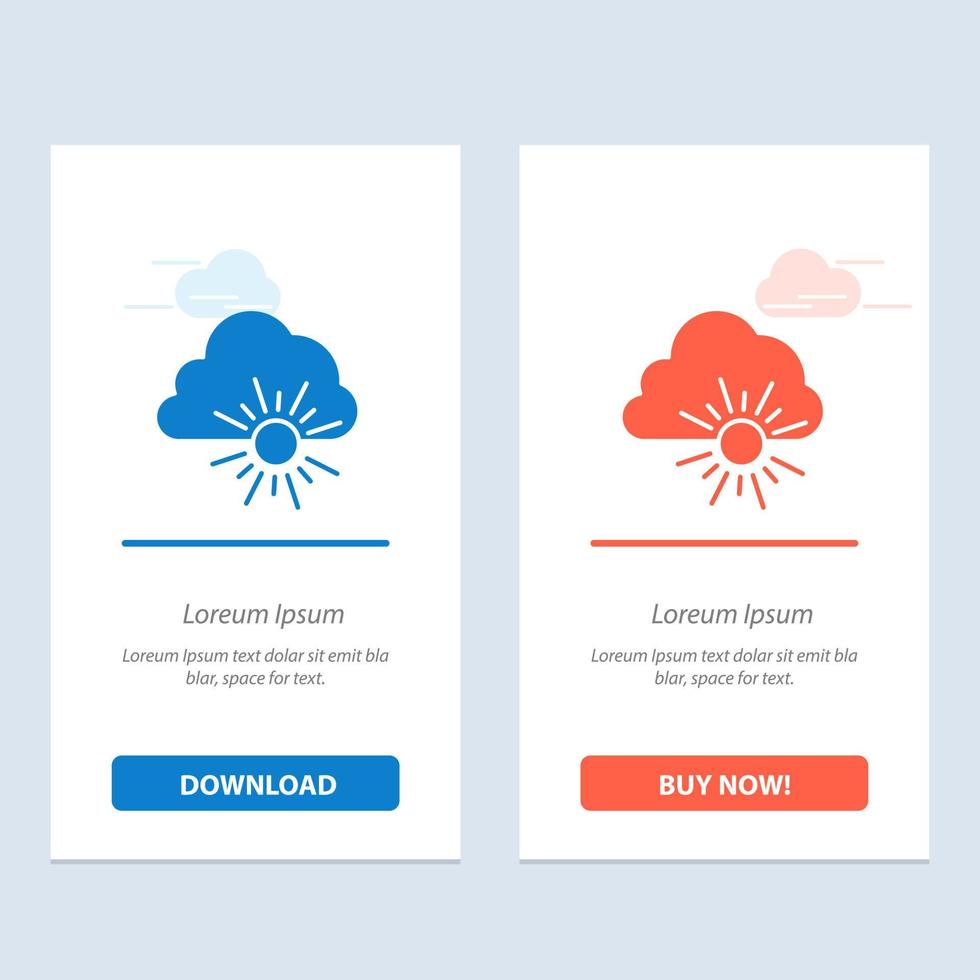 Cloud Nature Spring Sun  Blue and Red Download and Buy Now web Widget Card Template vector