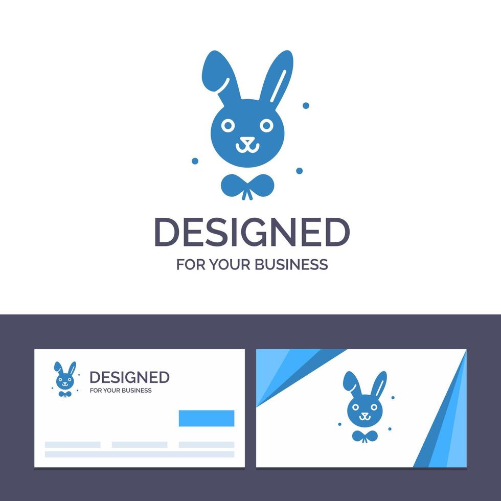 tarjeta de visita creativa y plantilla de logotipo conejito conejo de pascua ilustración vectorial vector