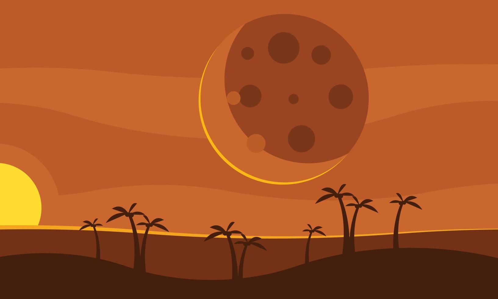 Mars planet landscape background vector