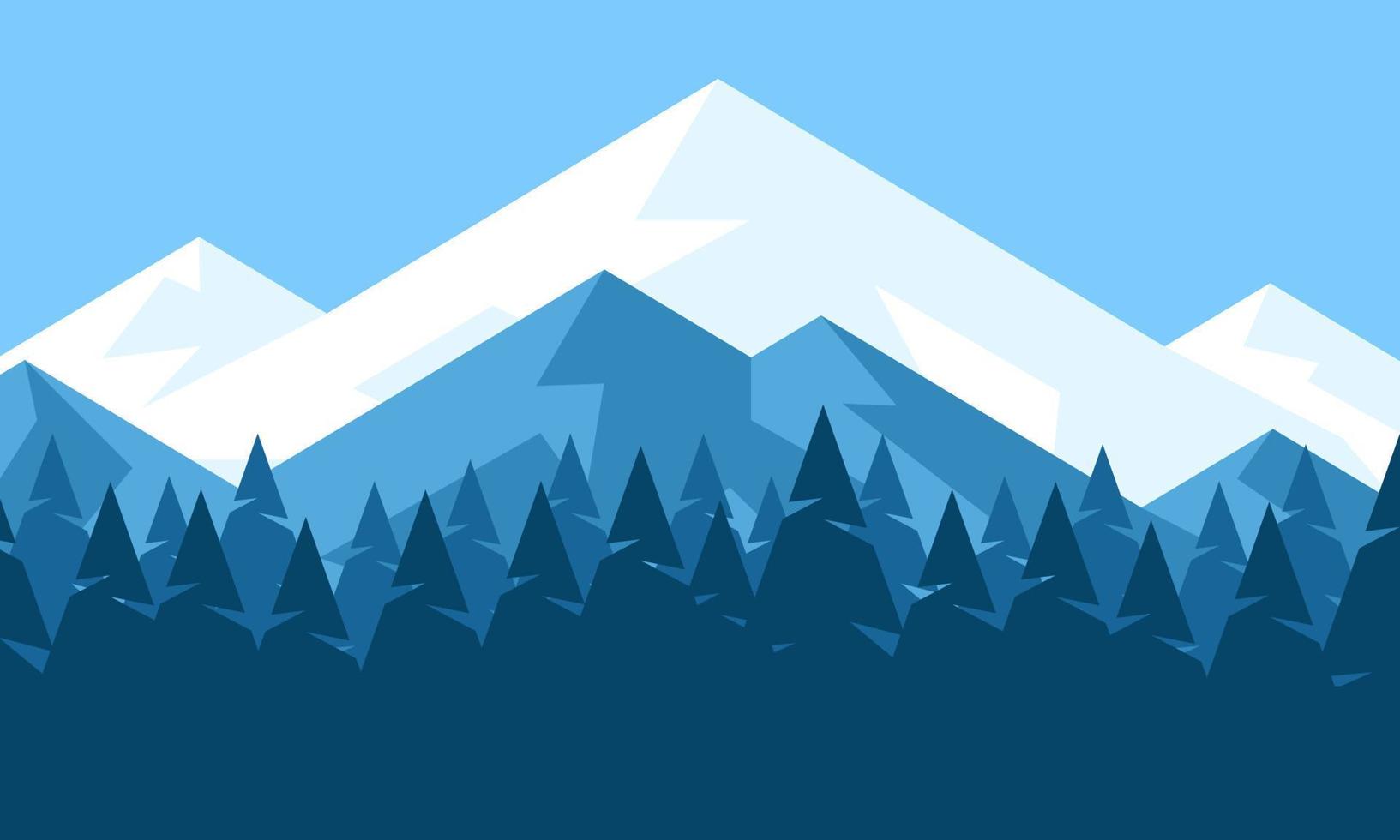 vector mountains covered with snow landscape background