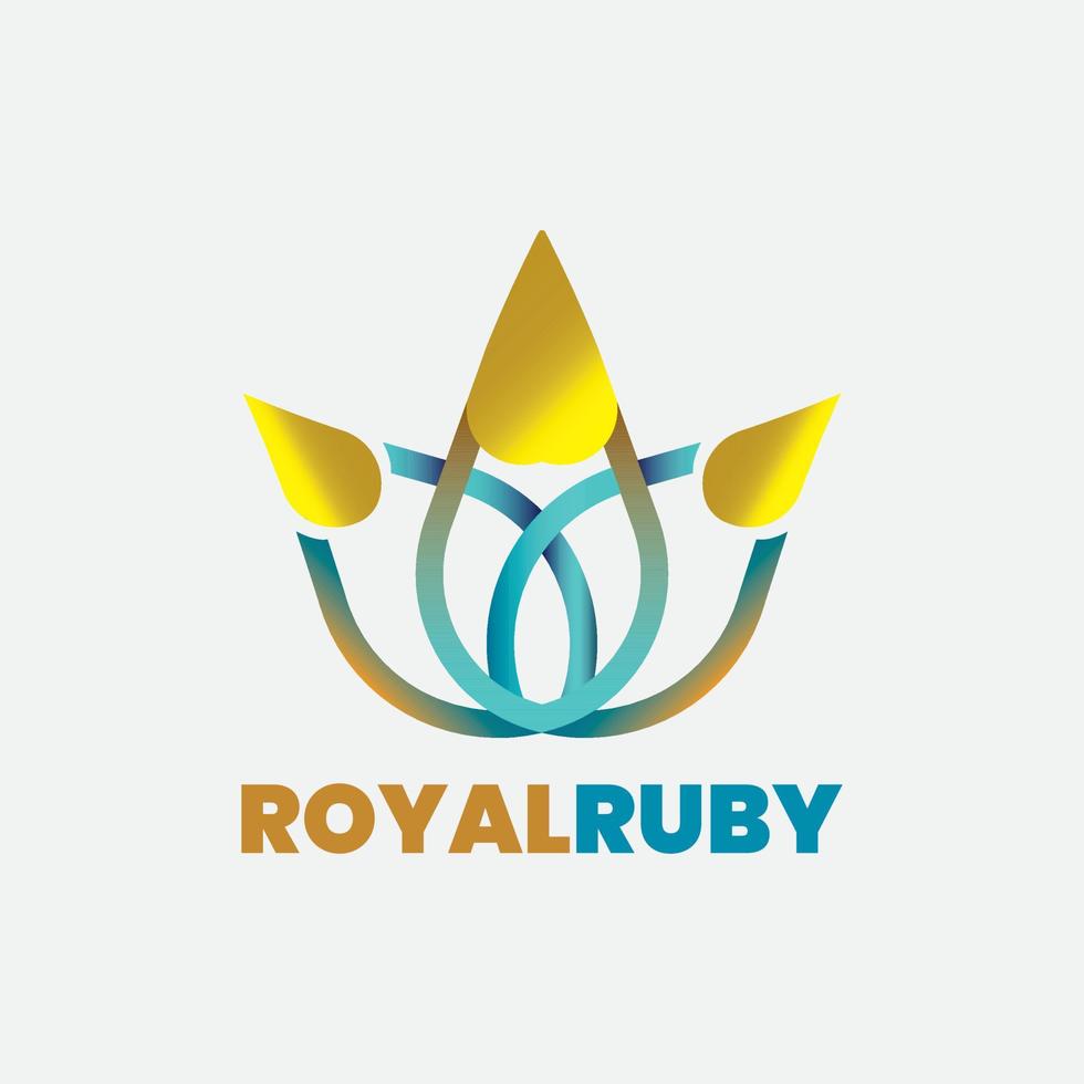 logotipo de rubí real y joyas exóticas vector