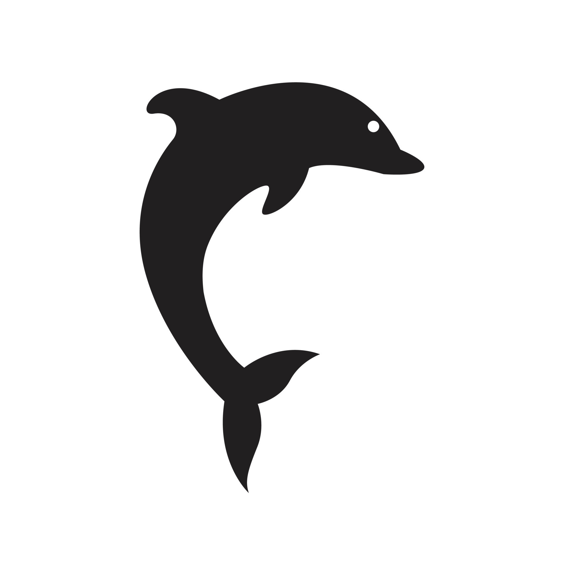 dolphin black silhouette design vector. jumping dolphin icon 15634972 ...