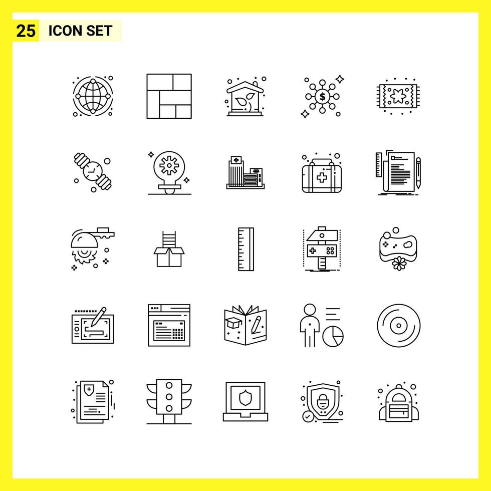 25 Icon Set Simple Line Symbols Outline Sign on White Background for Website Design Mobile Applications and Print Media Creative Black Icon vector background