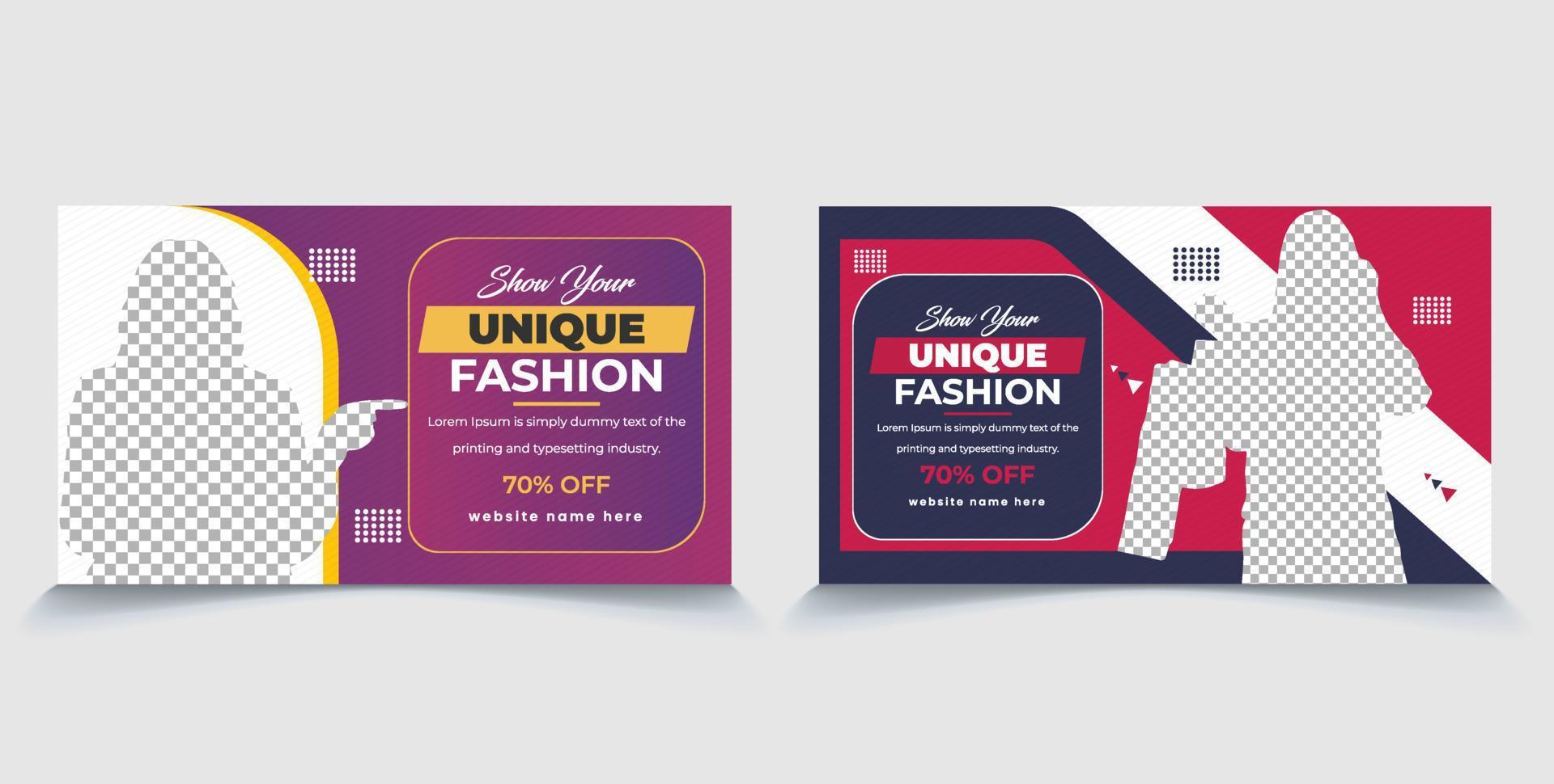 Unique Fashion sale thumbnail or web cover design vector