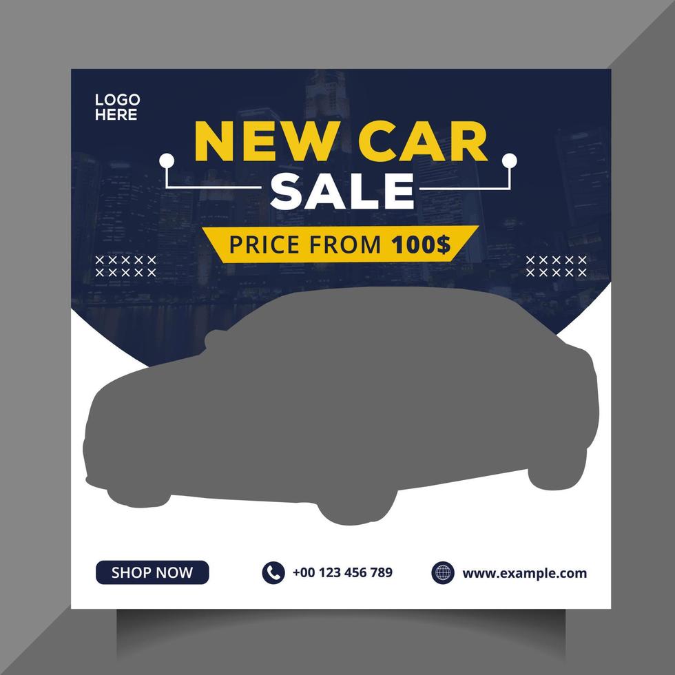 Modern Rent Cars social media post design vector template Pro Vector