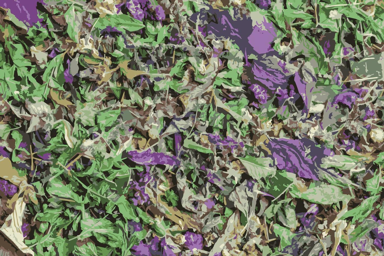 Realistic vector illustration of dried herbal tea. Bright multi-colored background of tea from freshly dried medicinal herbs and flower petals.