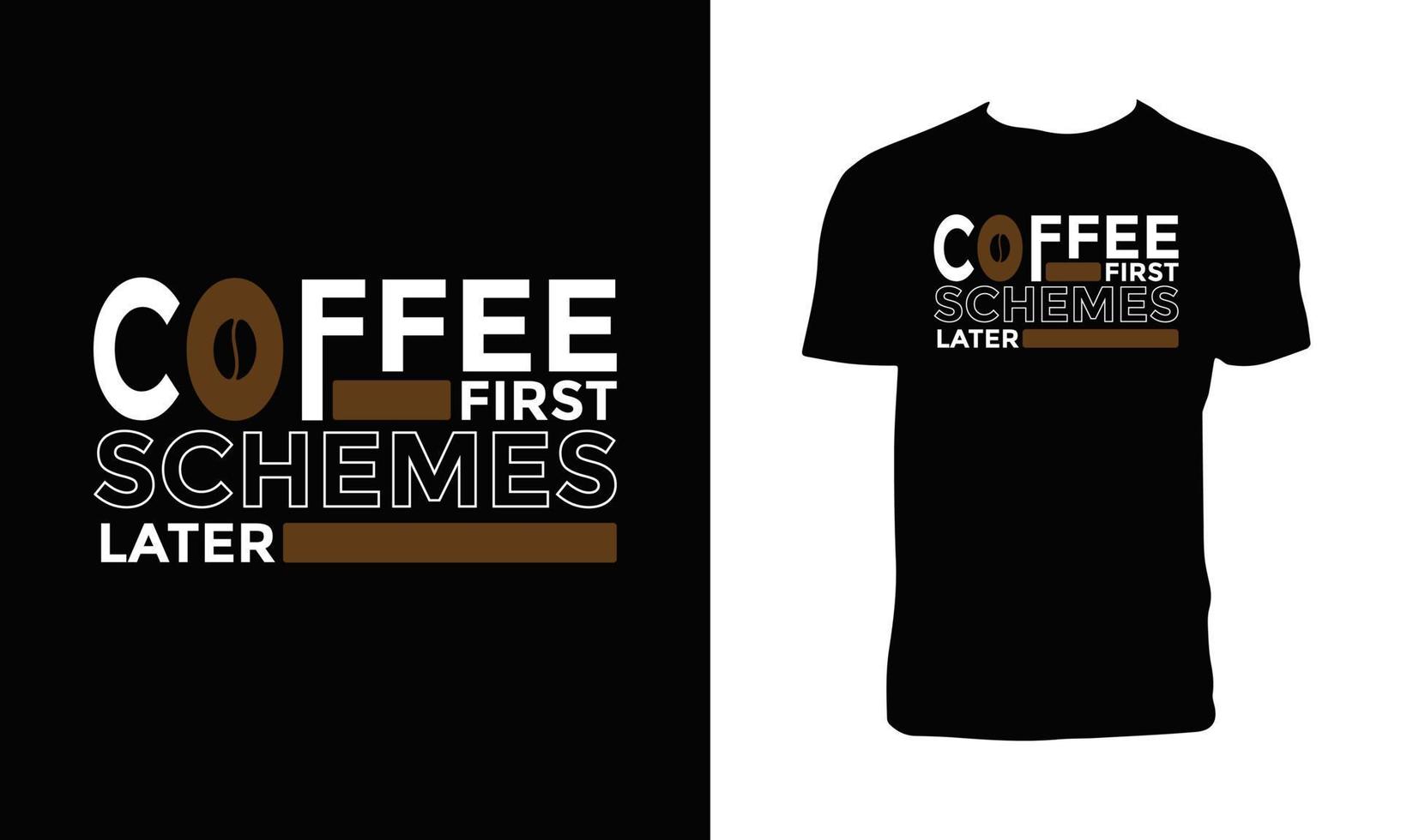 primer diseño de camiseta de tipografía de café. vector