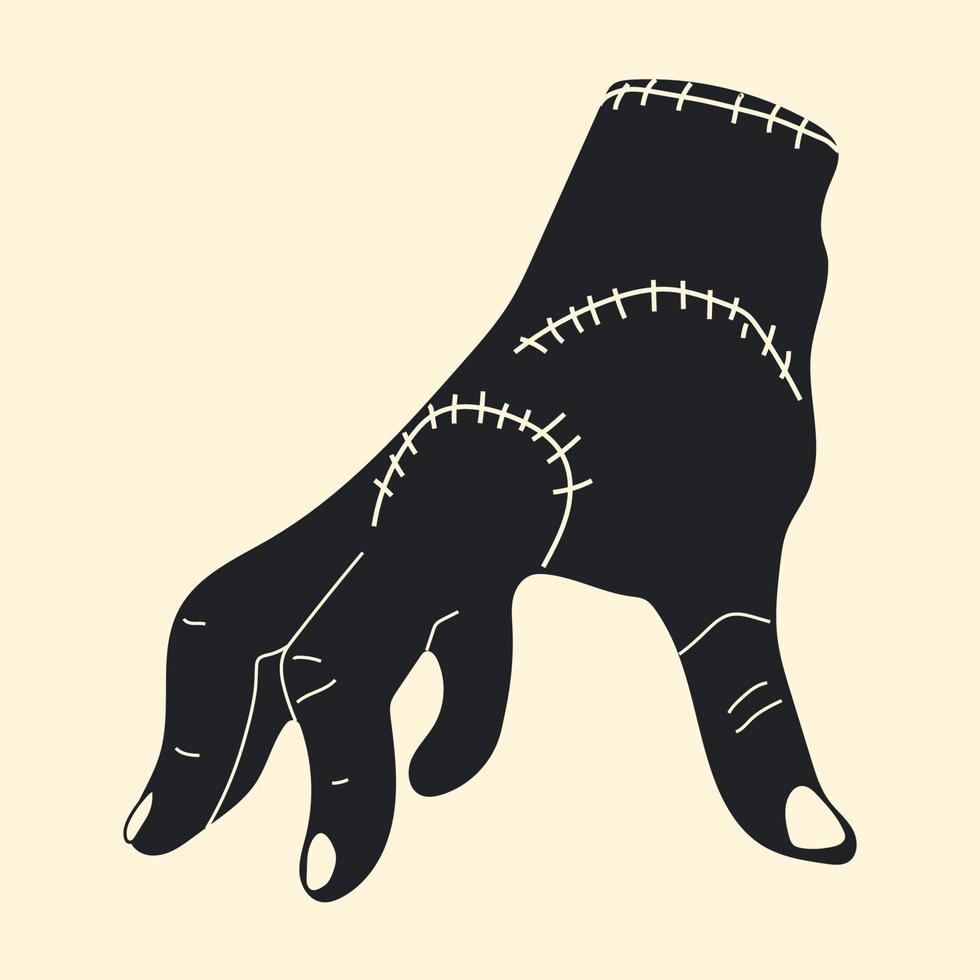 Vector illustration of a creepy zombie hand. All elements are isolated