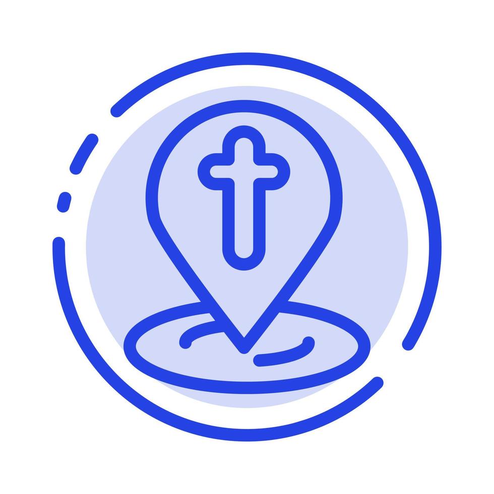 Location Map Easter Pin Blue Dotted Line Line Icon vector