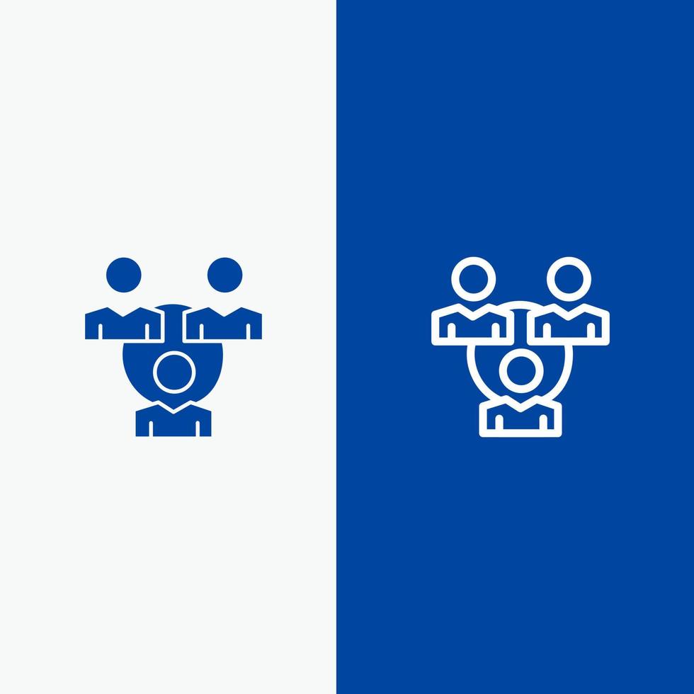 Connection Meeting Office Communication Line and Glyph Solid icon Blue banner Line and Glyph Solid icon Blue banner vector