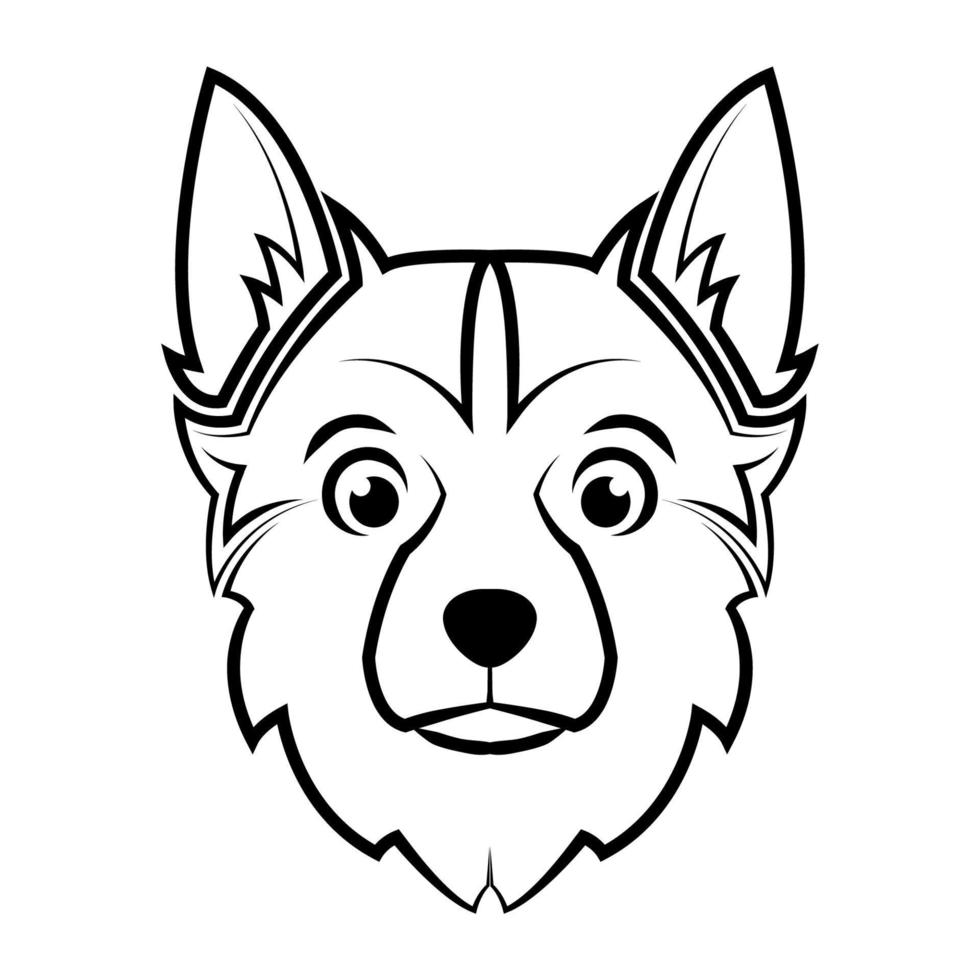 arte de línea en blanco y negro de cabeza de perro. buen uso para símbolo, mascota, icono, avatar, tatuaje, diseño de camisetas, logotipo o cualquier diseño vector