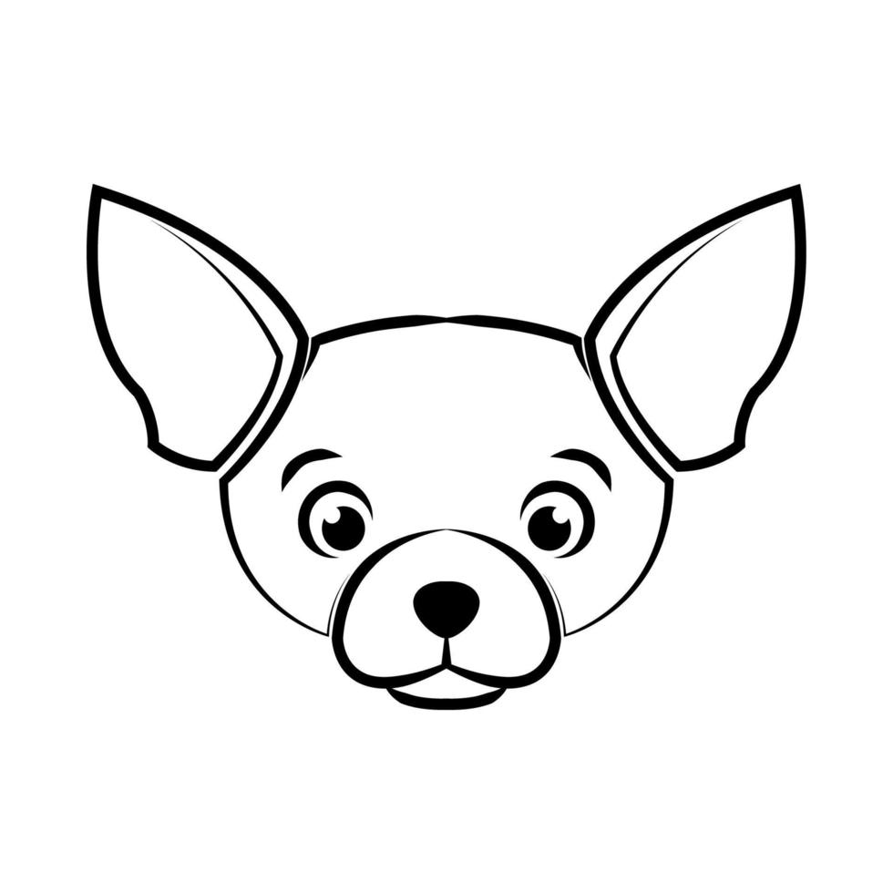 Cute Cartoon Vector Illustration icon of a Chihuahua puppy dog. It is outline style.