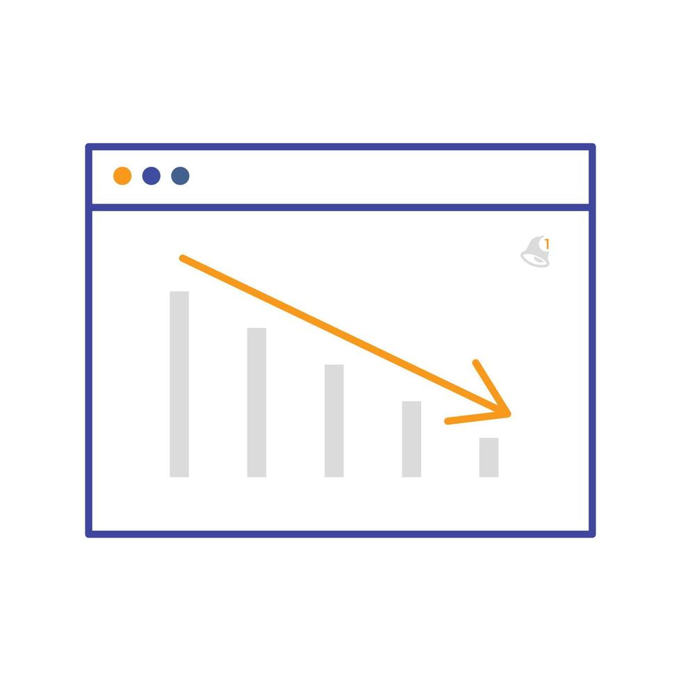 Growth down report card graph vector