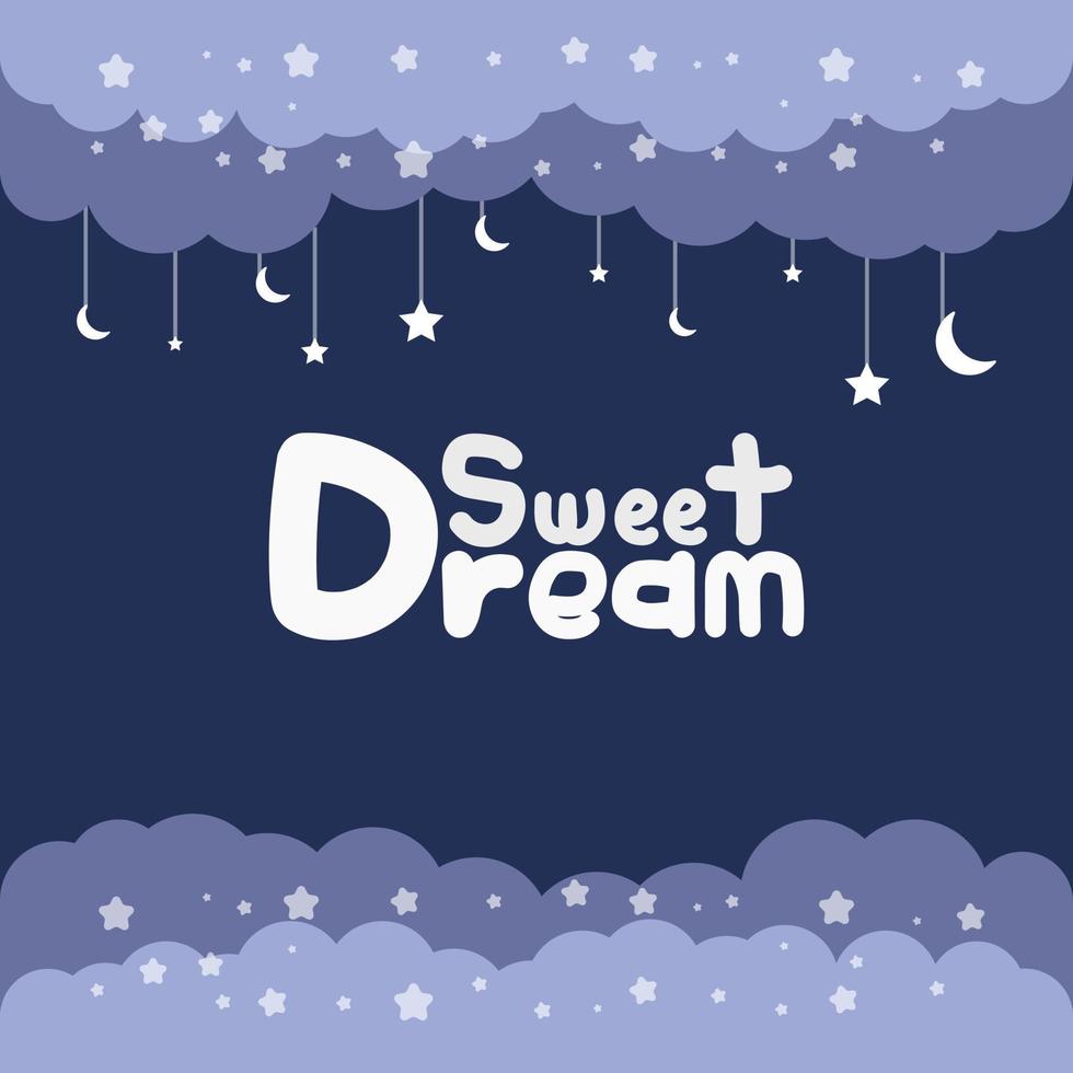 Sweet dreams with star background vector