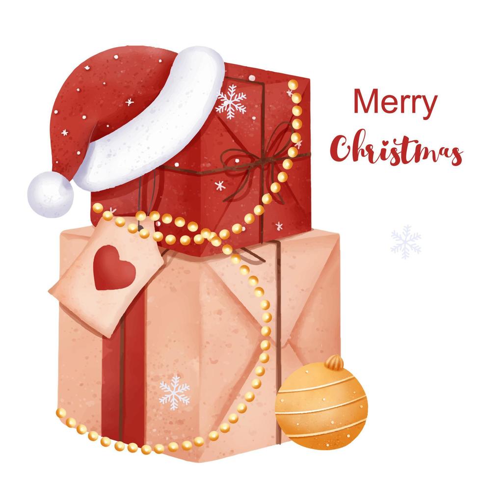 Merry Christmas Greeting Card illustration vector