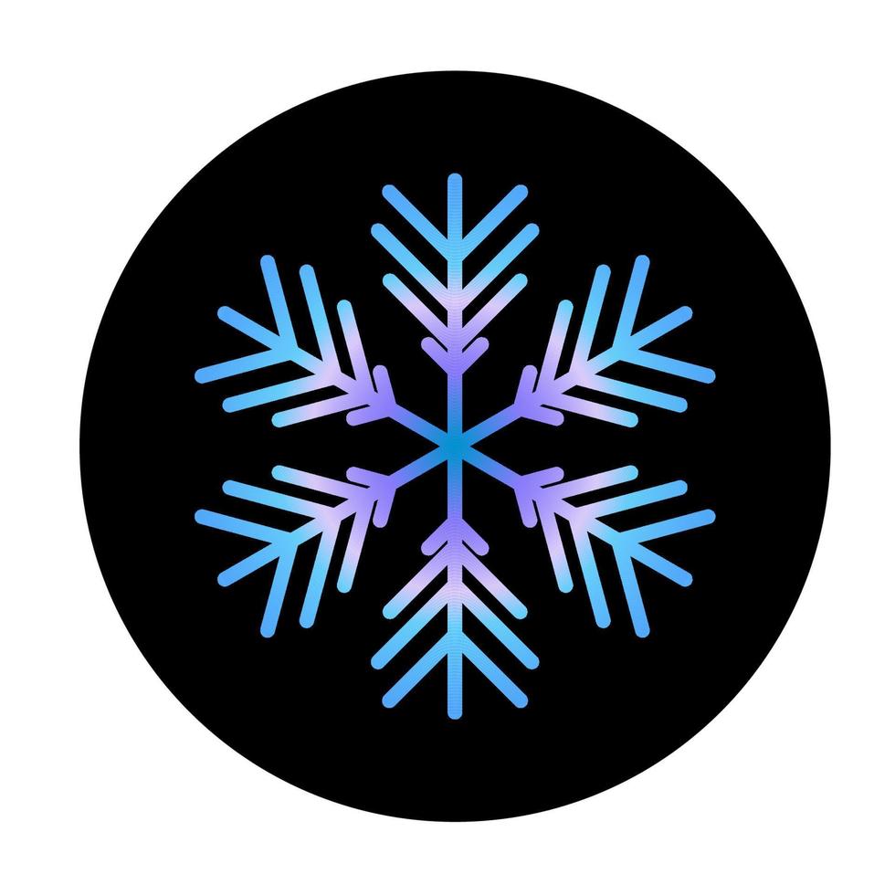 Vector blue snowflake at round background icon.  illustration for web