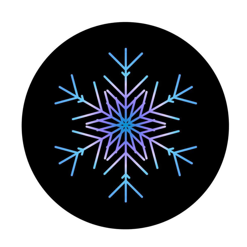 Vector blue snowflake at round background icon.  illustration for web