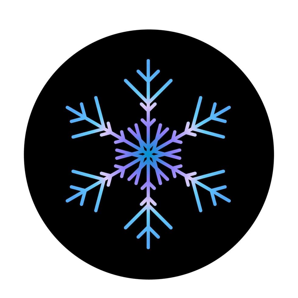 Vector blue snowflake at round background icon.  illustration for web
