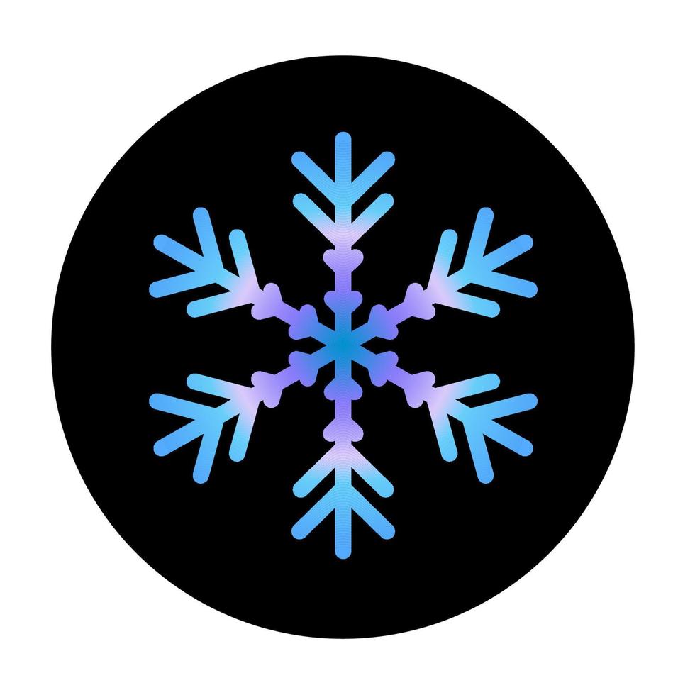 Vector blue snowflake at round background icon.  illustration for web