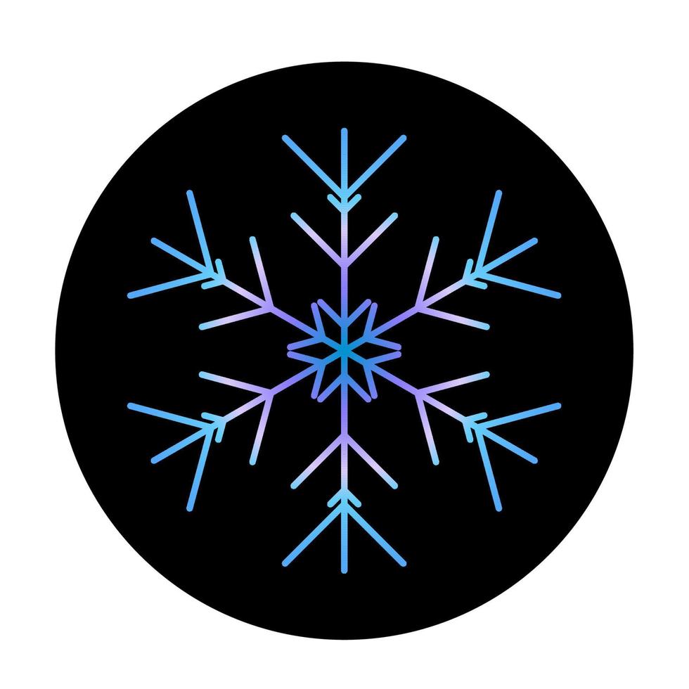 Vector blue snowflake at round background icon.  illustration for web