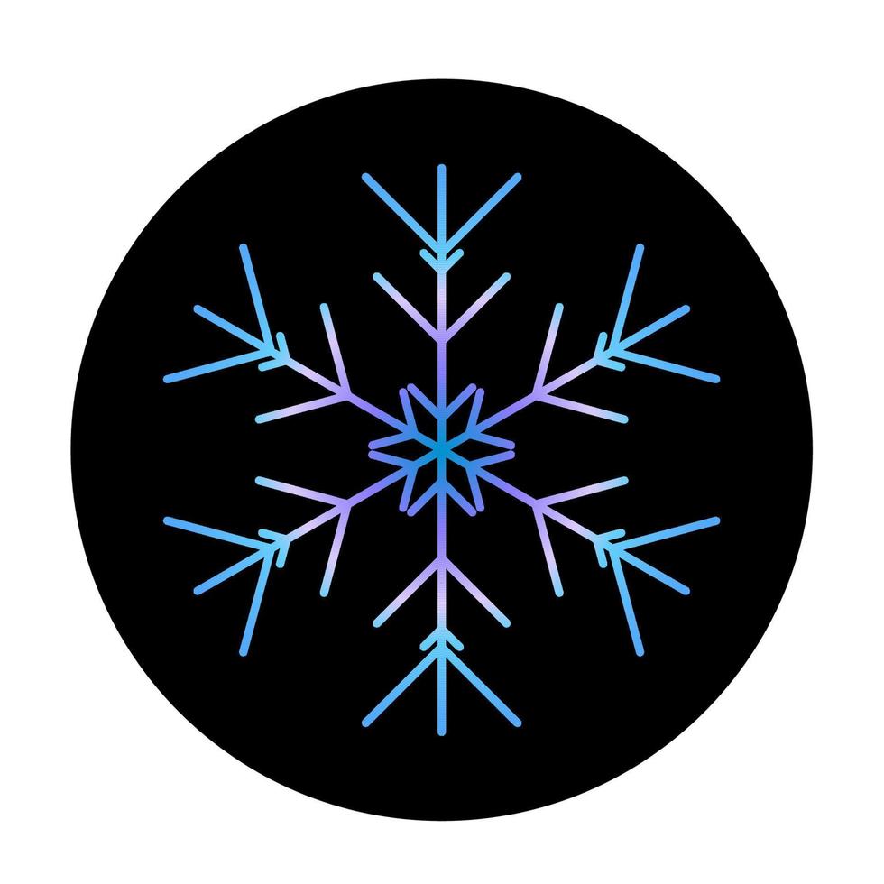 Vector blue snowflake at round background icon.  illustration for web