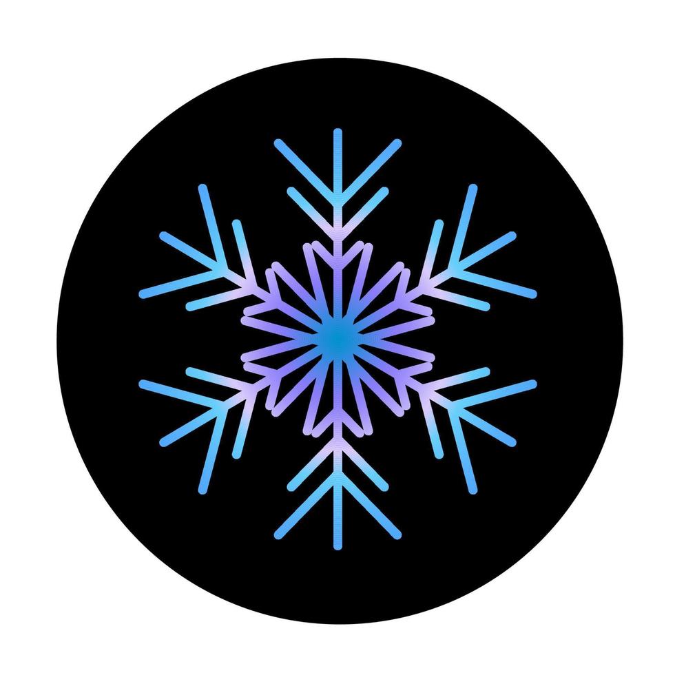Vector blue snowflake at round background icon.  illustration for web