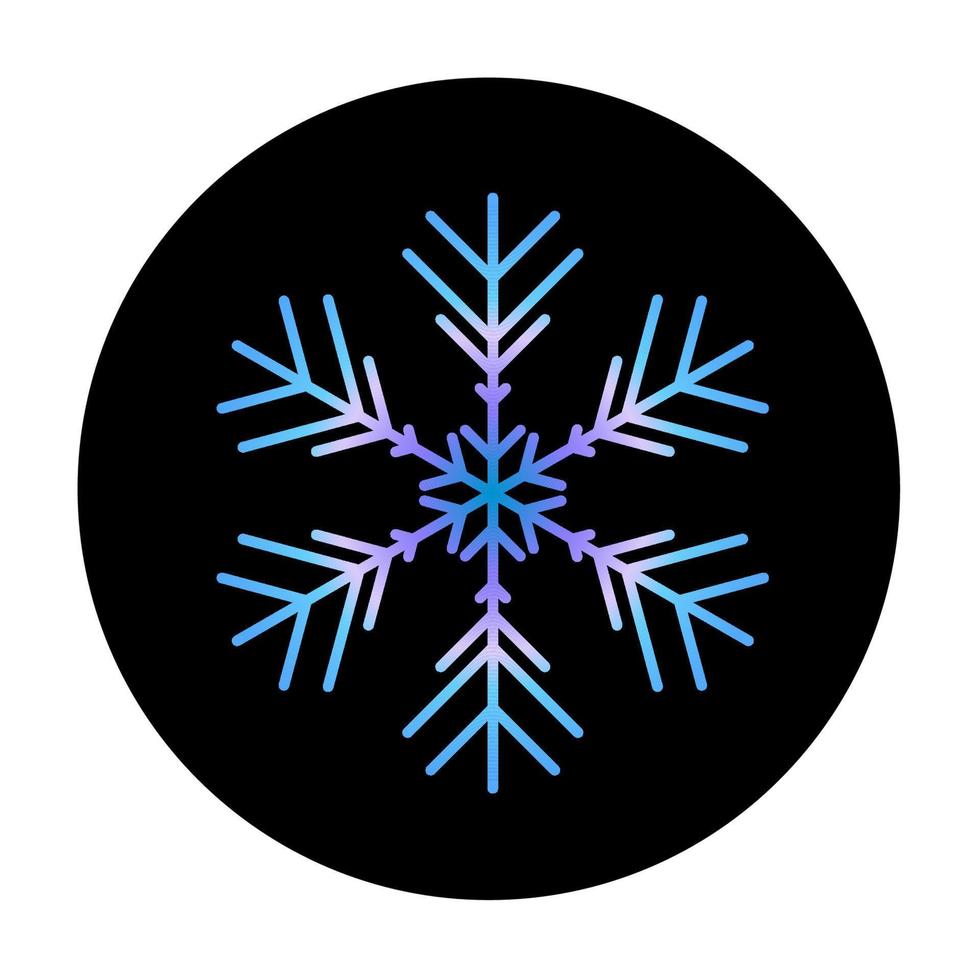 Vector blue snowflake at round background icon.  illustration for web